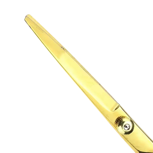 6'' Professional Gold Hair <b>Scissor</b> Custom Logo Sharp Straight Blade Right Handed Stainless Steel Barber Shears Hair Cutting Tool - Product Image 4