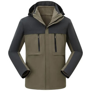 Men's Waterproof Hooded <b>Packable</b> Windbreaker <b>Jacket</b> Taped Seam Construction Zip Pockets Custom Branding Available for Winter - Product Image 3