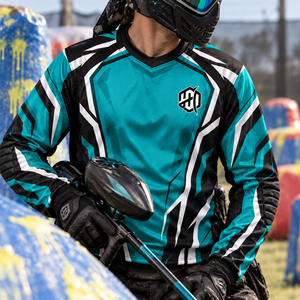 OEM Paintball Team Shirt Long Sleeve Geometric Performance Jersey with Padded <b>Forearms</b> Breathable Sublimated Field Gear - Product Image 5
