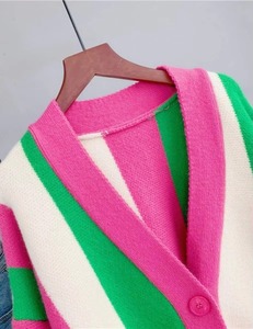 For Custom OEM Winter 100% Cotton Contrast Color Fashion Greek Sorority Fraternity Women's <b>Cardigan</b> <b>Sweater</b> - Product Image 4
