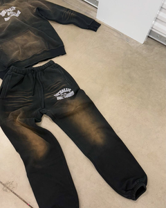 Ensemble de survêtement hiver Hip Hop rose Y2K avec imprimé graphique, logo personnalisé, sweat à capuche intégral zippé et pantalon de survêtement ample, 2 pièces - Product Image 2