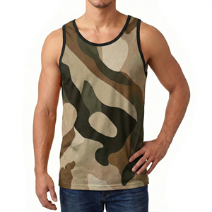 Custom Logo Men's <b>Camo</b> Sleeveless Fitness <b>Top</b> High Quality Microfiber Fabric Muscle Shirt Gym Workout Wholesale Price Tank <b>Tops</b> - Product Image 6