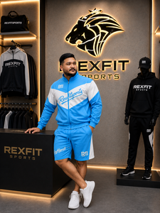 REXFIT SPORTS Ensemble de survêtement de sport en nylon premium pour homme, veste à fermeture éclair intégrale et short, vêtements de sport légers, survêtement décontracté pour l'entraînement - Product Image 3