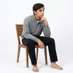 Sweat-shirt personnalisé pour homme avec fermeture éclair courte, en molleton doux, coupe classique, col montant, style décontracté, streetwear urbain, essentiel - Product Image 1