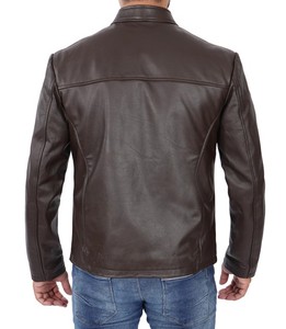 Chaqueta de Hombre a la Moda, Transpirable, de Cuero Genuino, Estilo Vintage, con Cuello Alto y Ribete de Piel, Forro de Sherpa para Invierno, Estilo Urbano - Product Image 1