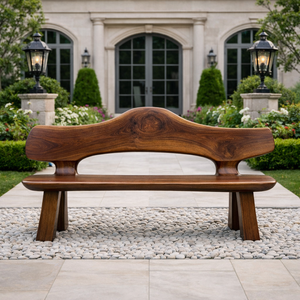 Banc d'extérieur Luxali C008 en noyer massif, fabriqué à la main, design moderne, écologique et durable – Prix direct usine - Product Image 2