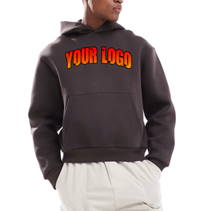 Fabricant de vêtements – Nouveaux sweats à capuche de luxe bleus unis à épaules tombantes pour hommes, 100 % coton, vente en gros - Product Image 1