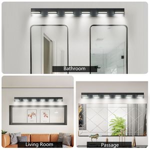 Applique da Parete a 6 Luci LED dal Design Moderno e Minimalista, Efficiente dal Punto di Vista Energetico, Nera, per Specchio da Bagno - Product Image 5