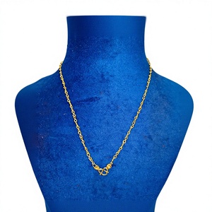 Chaîne fantaisie en or 22 carats, maillons torsadés infinis, bijou de corps pour femme, élégant pour le quotidien, classique avec fermoir sécurisé en S - Product Image 1