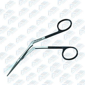 Tijeras nasales Heymann Knight negras de 7 pulgadas, cuchillas rectas de ángulo a lado, tijeras quirúrgicas para turbinectomía nasal Heymann - Product Image 2