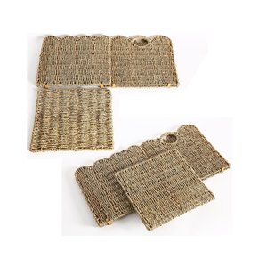 Panier de rangement pliable en jonc de mer rustique et festonné pour étagères, fabriqué au Vietnam (vente en gros) - Product Image 3