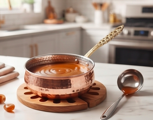 Stylish Rose Gold Polished Sauce <b>Pans</b> Utensils With Brass <b>Handle</b> For Kitchenware Hotel Restaurant And Home Use - Product Image 4