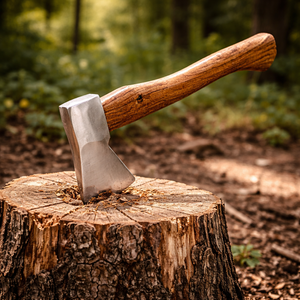 Hache en acier inoxydable de haute qualité avec manche en bois, outil de coupe multifonctionnel de qualité industrielle pour l'extérieur - Product Image 3