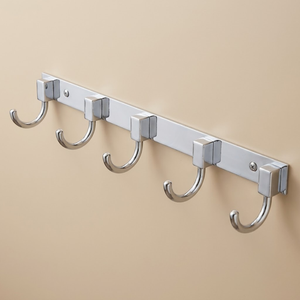 Heavy Duty Stainless Steel 5 Hook Wall Mounted Coat <b>Rack</b> Towel Clothes Robe Key Holder Organizer for Bathroom Kitchen Entryway - Product Image 2