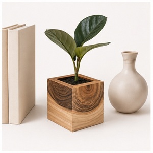 Wholesale Modern Eco-Friendly Square Wooden Planter <b>Box</b> for Indoor Plants Mango Wood Cube <b>Flower</b> Pot Customizable Size and Logo - Product Image 3