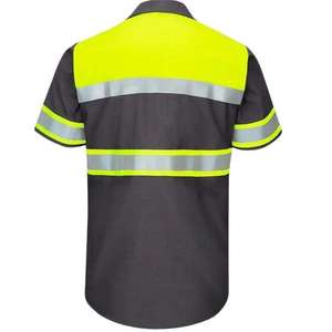 Polo de travail haute visibilité pour homme, vêtements de travail 100% polyester, polo de sécurité réfléchissant, vêtements de travail de sécurité pour la construction - Product Image 2