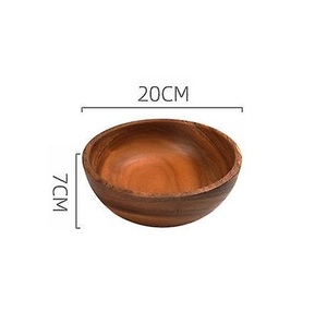 Wood Handicraft Bowls Dining <b>Table</b> Salad Fruit Bowl Decorative Design Wooden Bowl Dinnerware Vegetable Salad Mixing Bowl - Product Image 1