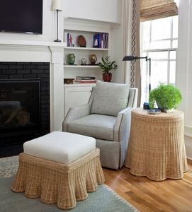 Tabouret en rotin d'artisanat vietnamien, table d'appoint festonnée en osier naturel pour salon, chambre à coucher, meubles de décoration intérieure - Product Image 4