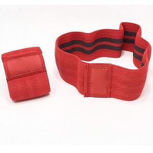 Red Nylon <b>Exercise</b> <b>Band</b> With Pocket Portable Fitness Strap For All Ages - Product Image 2
