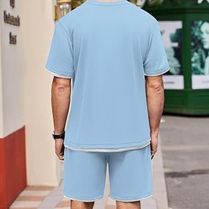 Mens Casual Summer Outfit Manufacturer Cotton Cargo Shorts T Shirt OEM ODM Bulk Supply - Product Image 3