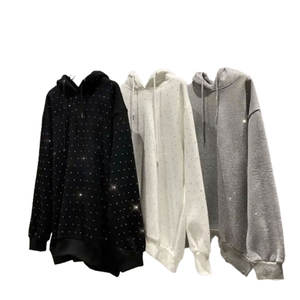 Prix de gros pour les sweats à capuche en strass en stock, sweats à capuche en strass sur mesure, sweats à capuche en strass à vendre - Product Image 1