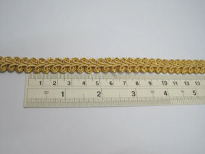 1 1/2 yardas de ribete trenzado de guipur dorado superpuesto, estilo pakistaní, con diseño de borde metálico en espiral, color y tamaño personalizables, ecológico - Product Image 2