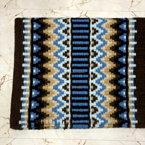 Manta de Silla de Montar de Alta Calidad al por Mayor, Almohadilla de Silla de Montar Western Azul Azteca de Lana Tejida a Mano para Equitación - Product Image 3