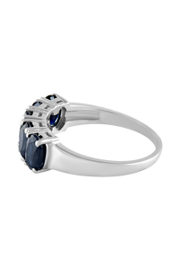 Anillo de Zafiro Azul en Plata de Ley 92.5 KLSR-10323 - Product Image 4