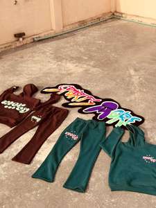 Chándal de invierno personalizado para hombre, con estampado acampanado, de algodón 100% de 480 g/m² de alto gramaje, largo completo, sublimación. - Product Image 4