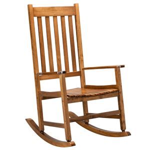 Sedia a dondolo quadrata in legno colore naturale 68,5x86x115 cm - Product Image 1