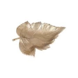 <b>Set</b> Of 2 Gold Leaf Plates For <b>Serving</b> And Display To Guests Home Decor Cafe Restaurant And Special Occasion <b>Serving</b> From India - Product Image 6