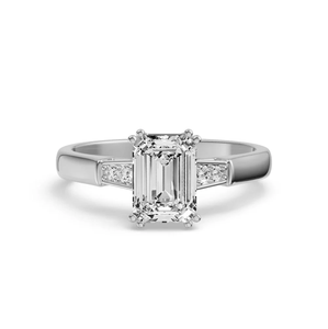 แหวนหมั้นเพชรทรงเหลี่ยมมรกต 2.50 กะรัต เพชรเลี้ยงในห้องปฏิบัติการ รับรองโดย IGI ทองคำแท้ 14K แหวนเพชรเม็ดเดี่ยวสำหรับผู้หญิง - Product Image 2