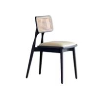 Chaises de restaurant en bois et rotin, design simple, dossier combiné, couleur sur demande
