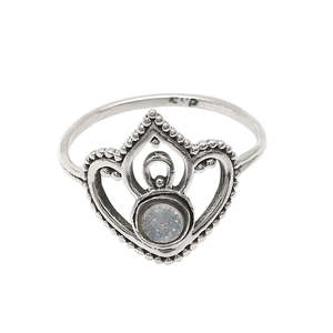 Bague en argent sterling 925 avec pierre précieuse Druzy taille ronde, sertie à la main, luxe, vente en gros, bijoux bohèmes - Product Image 1