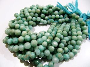 Cuentas de Amazonita Natural Redondas Facetadas de 7-8 mm, Hilo de Piedras Preciosas de 10 Pulgadas de Largo - Product Image 5