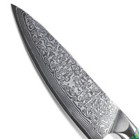 Couteau de chef en acier Damas, outil de cuisine professionnel, forgé à la main, manche ergonomique, étui en cuir, lame durable