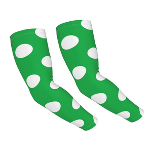 Manchons de cyclisme vert imprimé bambou anti-UV unisexe adulte en spandex et fibre de bambou avec impression par sublimation - Product Image 3