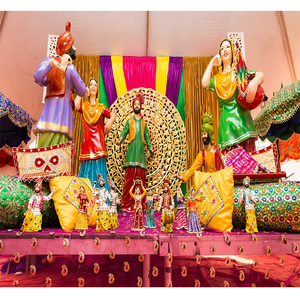 Aaja nachle ไฟเบอร์รูปปั้นวัฒนธรรม Punjabi ชุดรูปแบบงานแต่งงาน Punjabi เมฮันดี้ชุดเวที jatt jatti ไฟเบอร์เต้นรำ Punjabi รูปปั้น USA - Product Image 1