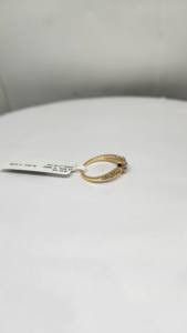 Bague moderne pour femme en or 9 carats avec diamant naturel couleur HI pureté SI 0,36 ct plaqué rhodium luxe 2,48 g de poids brut - Product Image 3