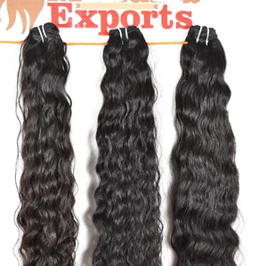 Aucun traitement chimique meilleure qualité vierge couleur noire pas cher naturel Bundles ondulés temple brut indien extensions de cheveux humains - Product Image 2