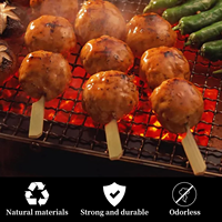 Brochettes jetables en bambou naturel de qualité alimentaire pour barbecue, oden, fruits confits, snacks sur brochettes et usage traiteur