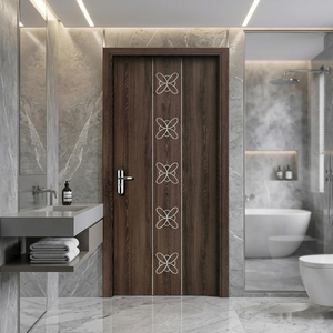 Puerta Moderna de Entrada de PVC y Madera Compuesta, Blanca, Precolgada, Núcleo Sólido, WPC, con Acabado Ignífugo - Product Image 3