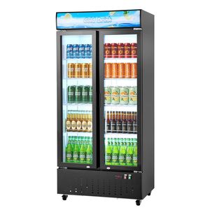 Enfriador de Bebidas Vertical Comercial de 20.8 Pies Cúbicos con 2 Puertas de Vidrio - Refrigerador de Exhibición - Product Image 1