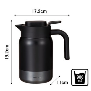 Distributeur de boissons isotherme Calmo 1000 ml en acier inoxydable noir mat de qualité alimentaire, pichet de stockage de glace froide, modèle P85, sans garantie - Product Image 6