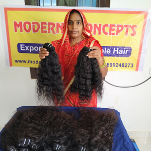 Raw Indian Human Hair Curly Bundle 100% Human Hair Extension Remy Natural Hair Unprocessed Indian Vendor Human Hair - Product Image 3