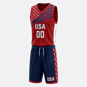 Conjunto de Uniforme de Baloncesto de Nuevo Diseño para Hombre, Sin Mangas, Cuello en V, Impresión Sublimada, Transpirable, de Poliéster, para Todas las Temporadas, Corte Atlético - Product Image 1