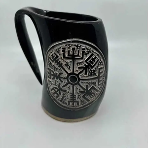 Taza Artesanal Ecológica de Cuerno de Búfalo, Forma Natural, Diseño Animal Tallado, Duradera, Coleccionable, Decoración Rústica, AUREVIA CRAFTS - Product Image 3