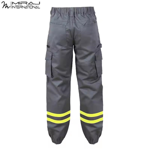 Pantalones de Trabajo para Hombre, Cómodos, de Alta Calidad, en Oferta, Color Amarillo Fluorescente, Diseño Personalizado, Cintas Reflectantes, Múltiples Bolsillos - Product Image 2