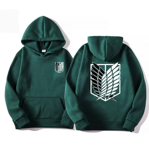 เสื้อฮู้ด Attack On Titan Wings Of Freedom สีดำสำหรับผู้ชาย แบบสวม มีกระเป๋า - Product Image 5
