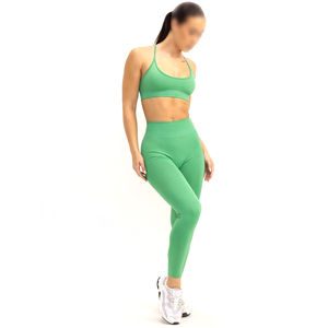 "High Waist Flare Yoga <b>Leggings</b> <b>with</b> <b>Pocket</b> Seamless Breathable Quick Dry Gym Fitness Workout Pants Unisex Activewear OEM ODM" - Product Image 2
